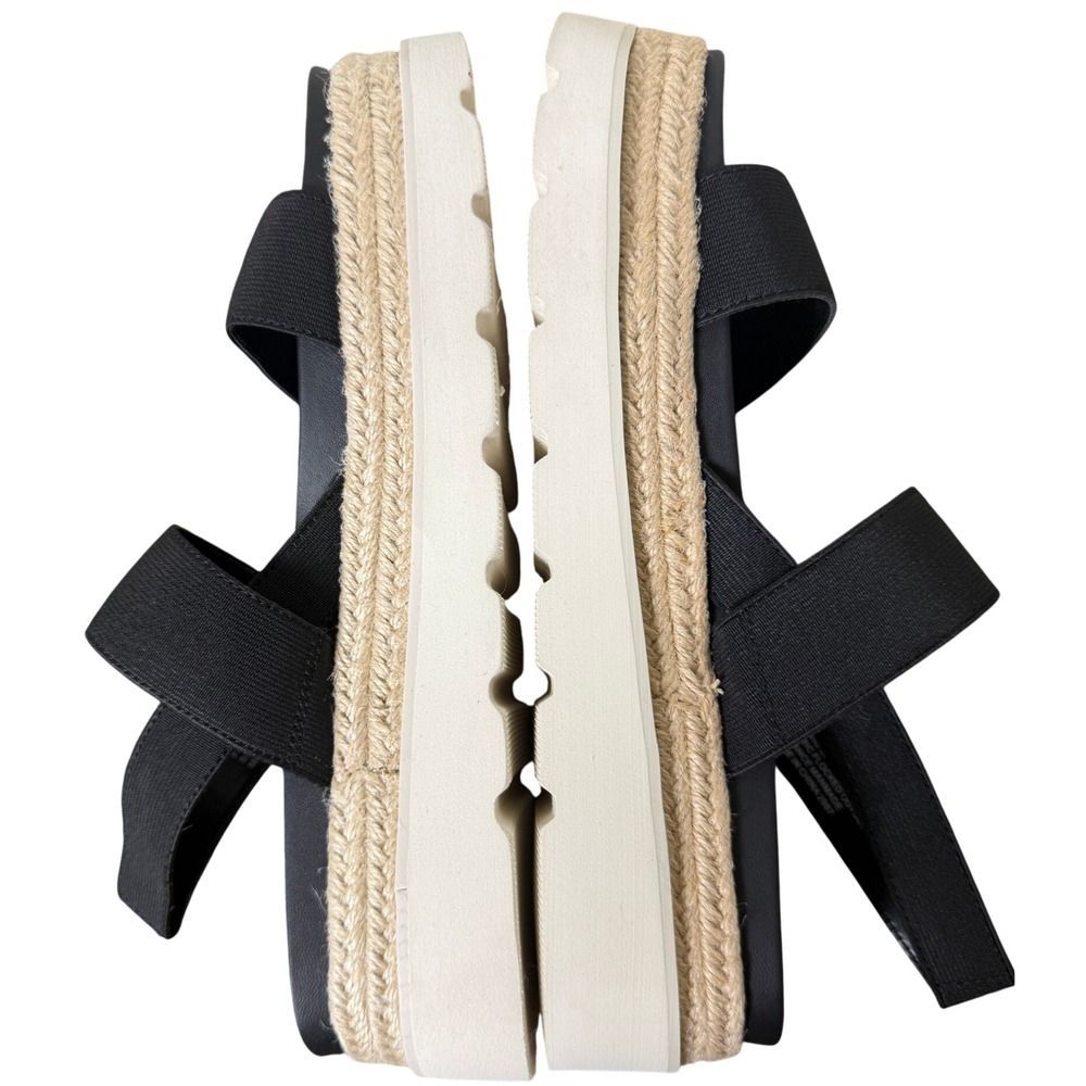 Madden Girl Platform Espadrille Sandals Womens 10 Black Strappy Chunky Boho - Picture 3 of 8